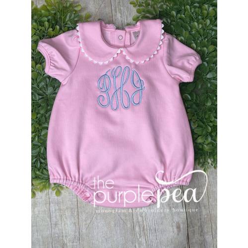 Monogrammed Girls Bubble, collared bubble
