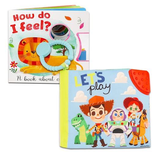 Disney Toy Story Teething Book Set - Bundle with Soft Books for Babies Featuring Disney Woody and Buzz Lightyear Plus Board Book | Teether Book Disney