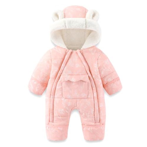WYTbaby Baby Winter Snowsuit for Boys Girls Toddler Snow Suit Newborn | Thick Newborn Baby Snowsuit Toddler Winter Clothes Infant Winter Outfit 0-3 3-6 6-9 9-12 12-18 18-24Months 2T 3T
