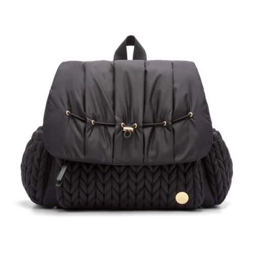 Levy Stylish Diaper Backpack - Black Herringbone