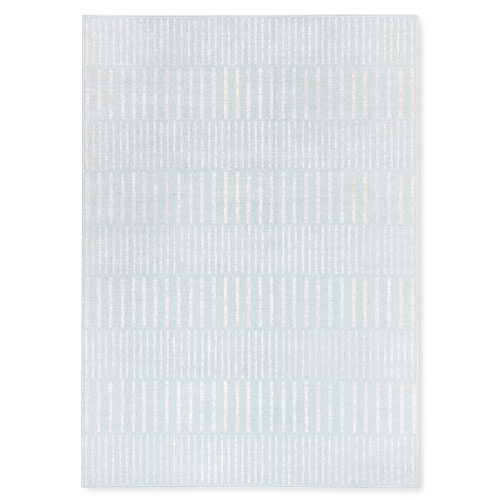 Tommy Bahama Home TOMMY BAHAMA Poolside Offset Stripe Indoor Outdoor Area Rug Blue/Ivory & Reviews | Wayfair