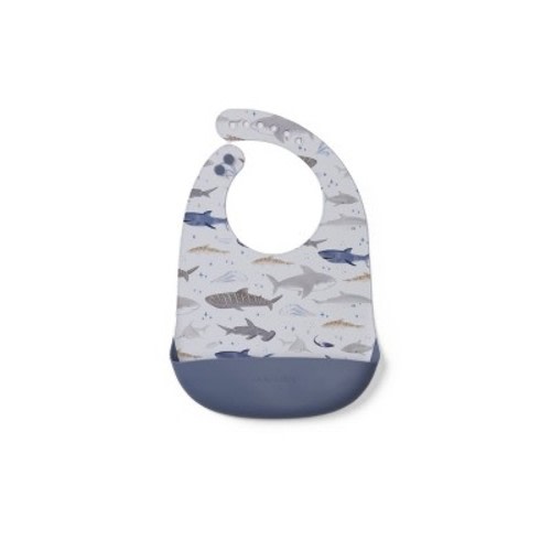 Loulou Lollipop Silicone Printed Bib - Shark