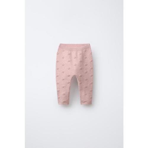 EMBROIDERED FLORAL KNIT LEGGINGS - Light pink | ZARA United States