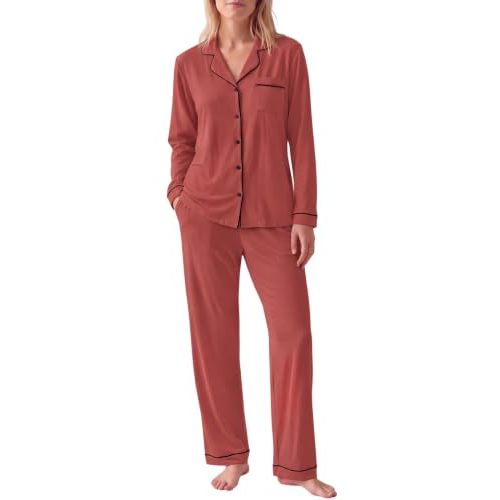 HNG Women Pajama Set Long Sleeve Sleepwear Fashion Night Wear