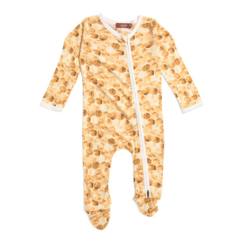Newborn Honeycomb Print Zippered Footed Romper | Kids & Baby | T.J.Maxx