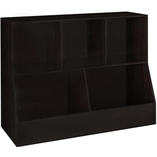 Toy Storage Organizer, Kids Cubby Cabinet with Bookshelf, 5-Cube
