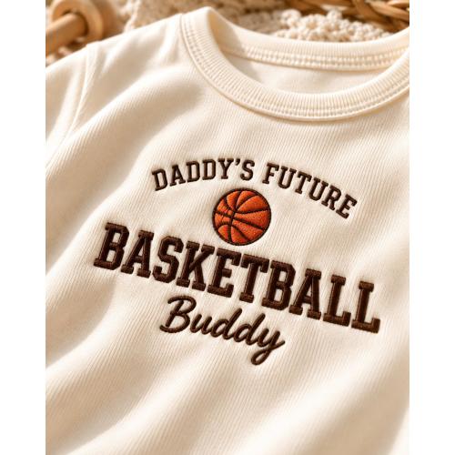 Daddy's Future Basketball Buddy Embroidered Romper, Basketball Baby Outfit, Sports Baby Gift, Baby Shower Gift