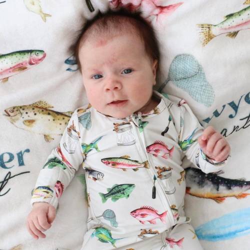 Gone Fishing Zipper Footie