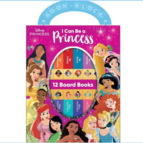 Disney Princess - I Can Be Princess My First Library Board Book Block 12-Book Set Teaches Positive Traits Like Caring, Friendliness, Curiosity, and More! - PI Kids