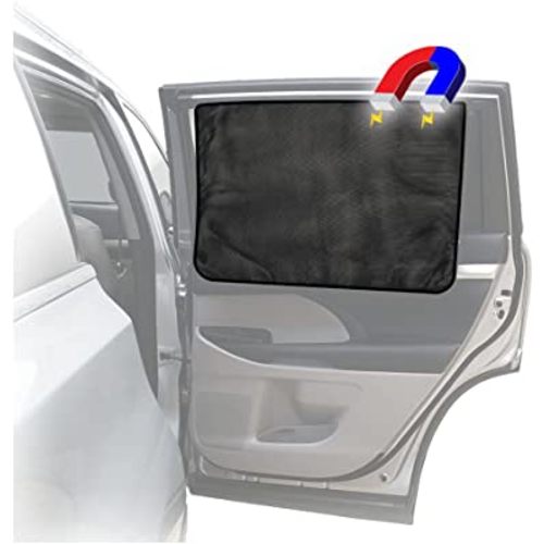 ggomaART Car Side Window Sun Shade - Universal Reversible Magnetic Curtain for Baby and Kids with Sun Protection Block Damage from Direct Bright Sunlight, and Heat - 1 Piece of Black Mesh