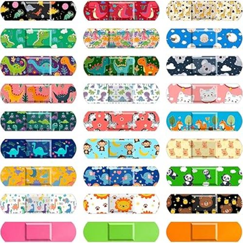 330Pcs Kids Cartoon Bandages, 27 Styles Adhesive Cartoon Patterns, Adhesive Flexible Colorful Bandages, Cute Cartoon for Boys and Girls, Waterproof Breathable Protect Scrapes