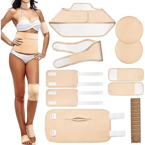 19Pcs Castor oil pack wrap,including 9pcs organic castor oil pack and 10pcs disposable patches for belly button,reusable wrap for entire body,adjustable straps,waterproof,anti leak