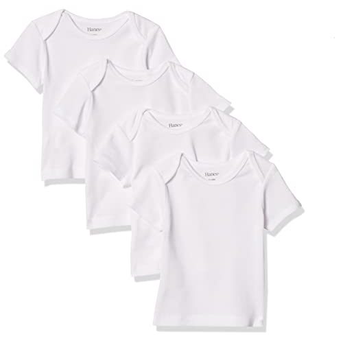 Hanes Baby T-Shirt, Flexy Soft Stretch Shirt, Expandable Shoulder, 4-Pack
