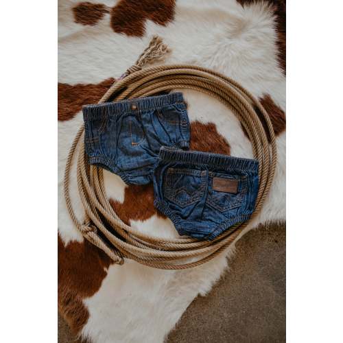 Wrangler Denim Baby Diaper Cover (Sizes 3M-18M)