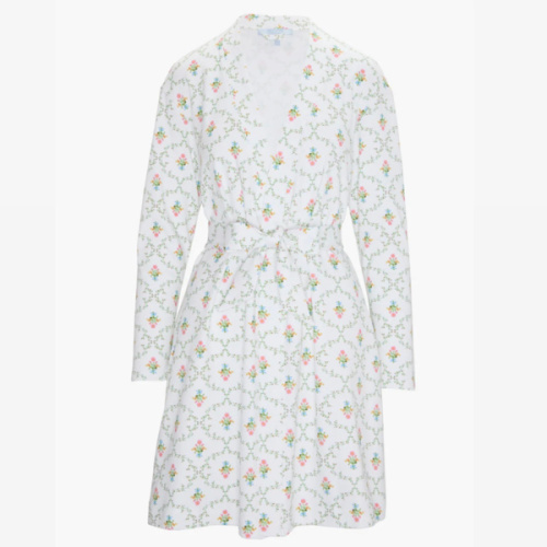 The Maternity Ivory Robe - Pastel Trellis