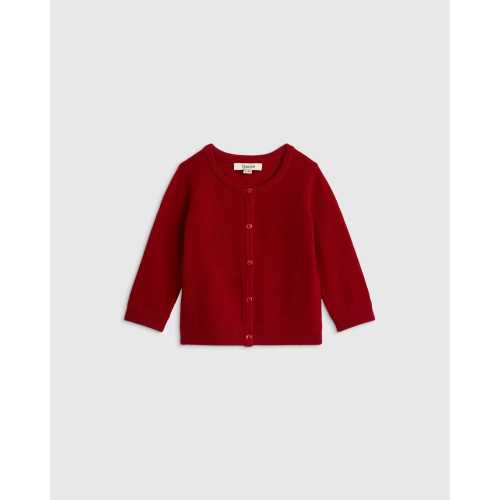 Mongolian Cashmere Cardigan - Baby in Varsity Red