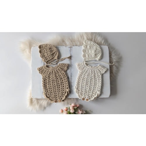 Newborn knit romper, newborn photography prop, girl photo prop, hand knitted romper, girl romper, newborn girl outfit, coming home outfit