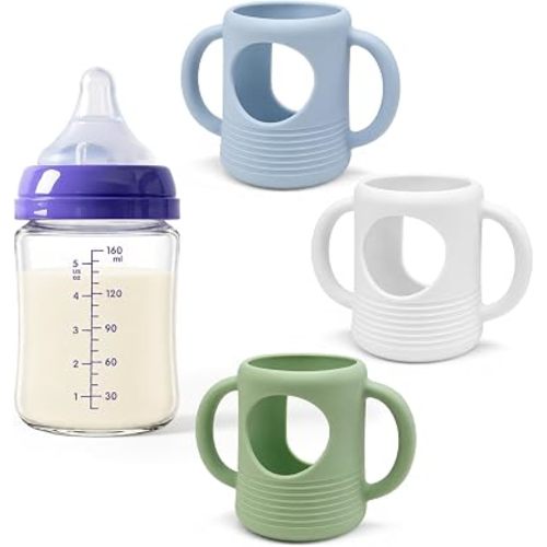 3Pack Silicone Sleeve for Lansinoh Glass Bottles 5oz with XS/S Flow Nipples