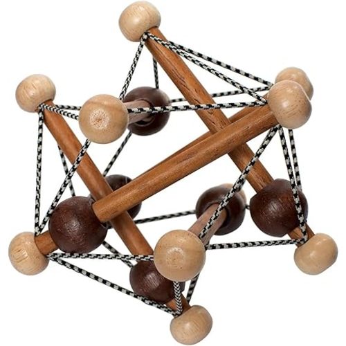 Manhattan Toy Artful Skwish Wooden Baby Rattle and Motor Skill Activity Toy for Infants and Toddlers