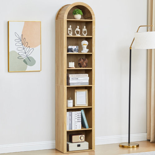 Winston Porter 70" Arched Narrow Bookcase | Wayfair