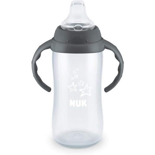 NUK Learner Cup, 10 Ounce, Tritan Gray Star – BPA Free, Spill Proof Sippy Cup