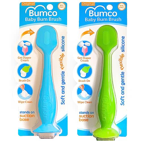 Bumco Diaper Cream Spatula (2-Pack) - BPA-Free Diaper Bag Essentials, Soft & Flexible Butt Spatula Baby, Mom-Invented Butt Paste Spatula, Diaper Cream Applicator, Bumco Baby Bum Brush, Diaper Spatula