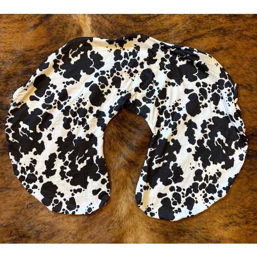 Black and white cowprint baby boppy pillow cover