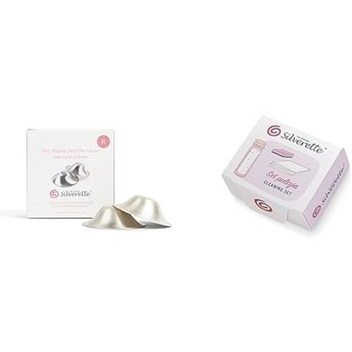 Silverette Nursing Cups Plus Silverette Cleaning and Maintenance Set.