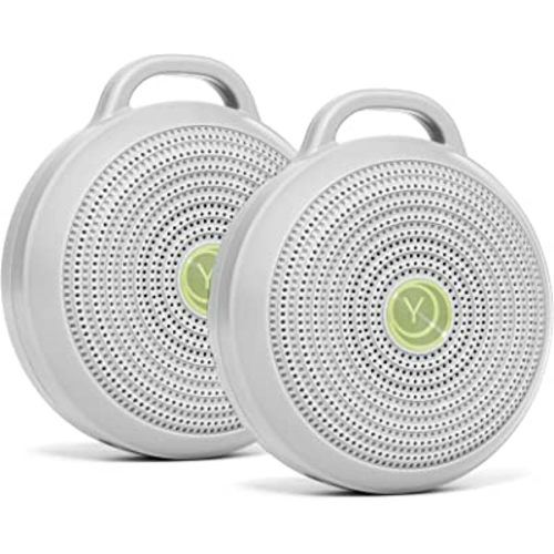 Yogasleep Hushh Portable White Noise Machine for Baby, 3 Soothing, Natural Sounds with Volume Control, Compact for On-The-Go Use & Travel, USB Rechargeable, Baby-Safe Clip & Child Lock, Grey, 2 Count