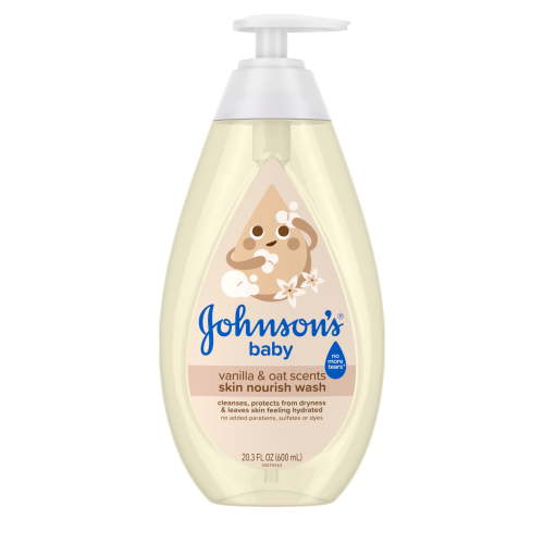 Johnson's Skin Nourish Moisture Baby Body Wash Vanilla Oat 20.3 oz Hypoallergenic