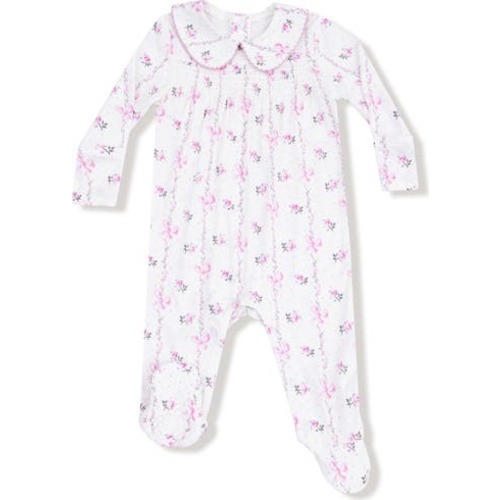 Dainty Buds Print Peter Pan Collar Footie