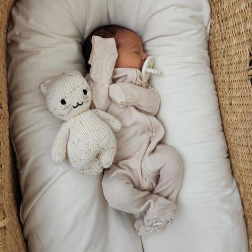 Oatmeal Waffle Bamboo Zipper Footie*