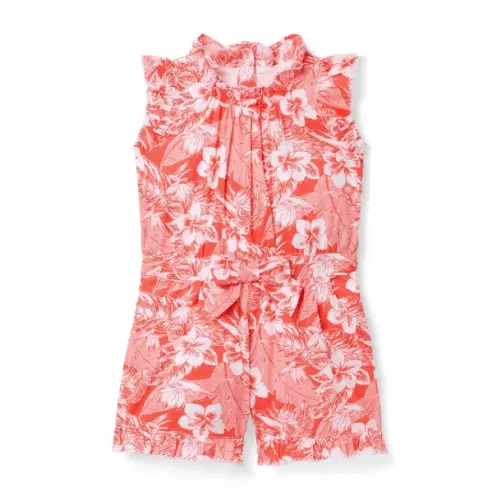 Girl Scarlet Poppy Floral Floral Ruffle Romper by Janie and Jack