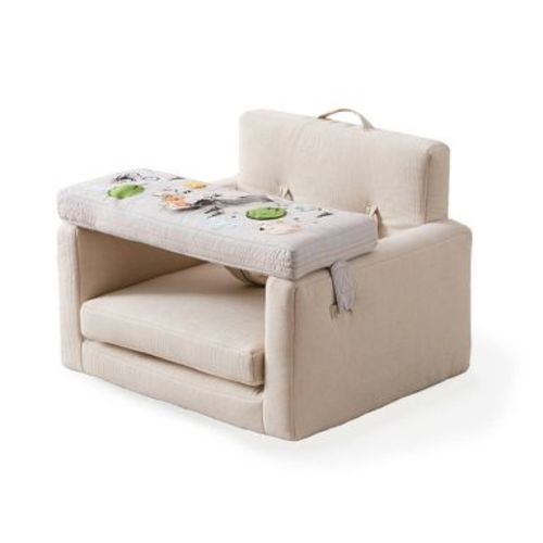 Wonder & Wise Rolling Along Square Chair: Infant Positioning Seat with Carry Handle, Solid Pattern, Cotton-Polyester