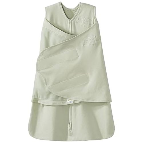 HALO 100% Cotton Sleepsack Swaddle, 3-Way Adjustable Wearable Blanket, TOG 1.5, Sage, Small, 3-6 Months