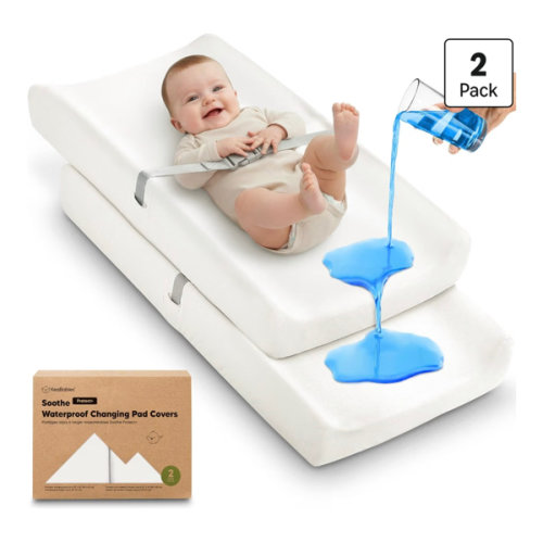Amazon.com: 2-Pack Waterproof Changing Pad Covers Boy, Girl, 32x16 (Soft White) | Soft Diaper Changing Table Pad Cover, Baby Changing Pad Sheets, Contour Changing Pads Liners, Gender Neutral, Nursery Dresser