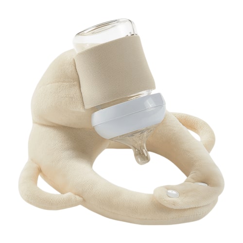 LHYXU Bottle Holder Pillow for Feeding,Ergonomic Nursing Aid and Bottle Support,Washable Secure Grip for Hands-Free Feeding Suitable(Beige)
