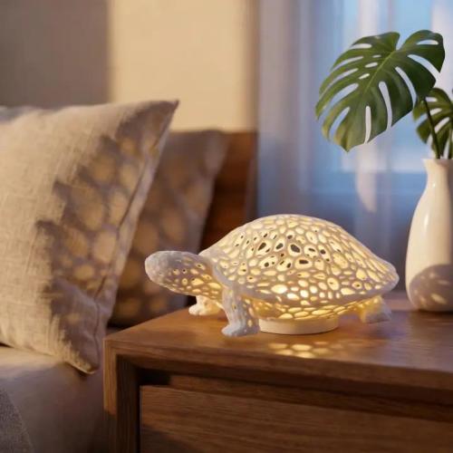 Voronoi Turtle Table Lamp - Whimsical Ocean Night Light, Sea Turtle Nursery Decor, Cozy Bedroom Accent, Unique Baby Shower Gift