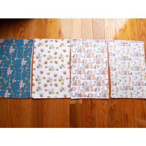 Set of 4 Peter Pan Burp Cloths