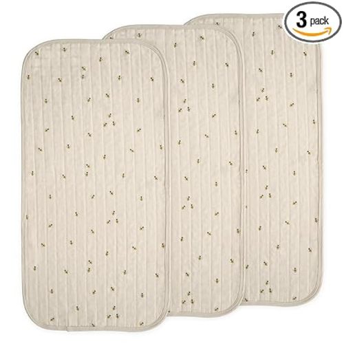mushie Water Repellent Changing Pad Liners | Made with Organic Cotton | Set of 3 (Bees Combo)