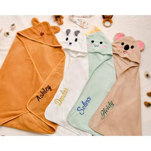 Personalized baby hooded bath towel, baby soft bath towel, custom newborn baby shower gift, unique baby shower or Easter keepsake.