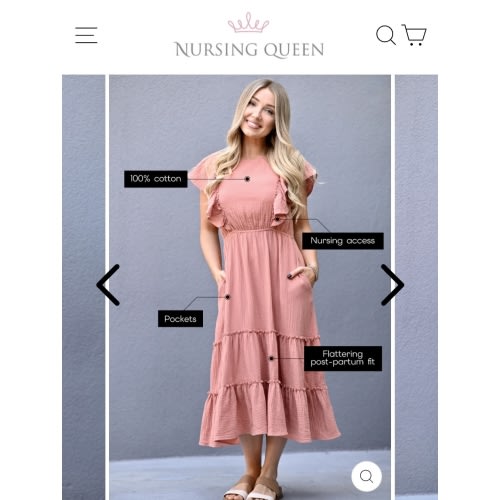 Nursing Dress- L Terracotta or Seafoam
