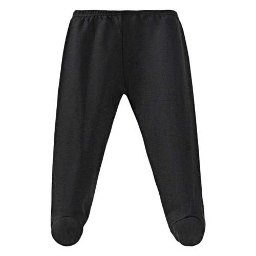WhouRiu Newborn Boy Girl Footed Pants Elastic Waist Tapered Leg Pants with Food Infant Soft Cozy Fall Winter Tights Black,Sized 0-3 M