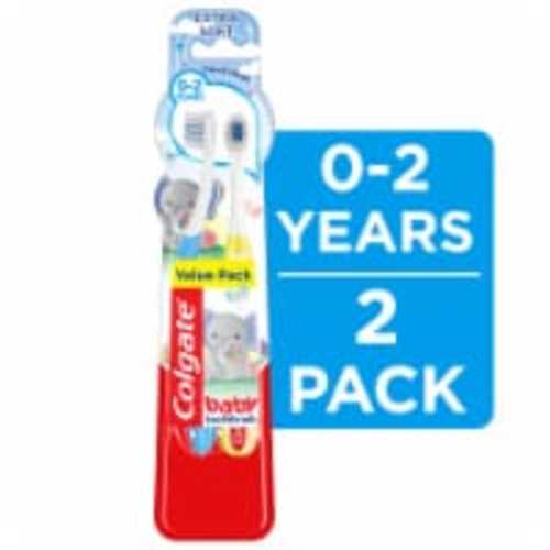 Colgate Toothbrushes for Baby & Kids Ages 0-2 Extra Soft, 2 count