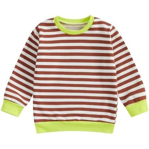 Emmababy Striped Oversized Sweatshirt Baby Girl Boy Fall Clothes Contrast Color Pullover Hoodie Patchwork Long Sleeve Shirt