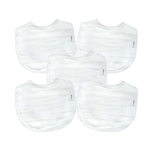 Green Sprouts, Muslin Bibs, 5pk, Organic Cotton, Hypoallergenic