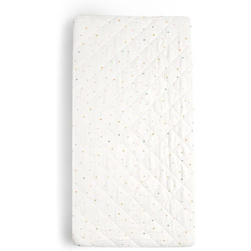 Makemake Organics Organic Changing Pad Cover GOTS Certified Organic Cotton Changing Table Cover Non Toxic Quilted Ultra Soft Girls Boys Neutral Nursery (16"x33", Dotty)