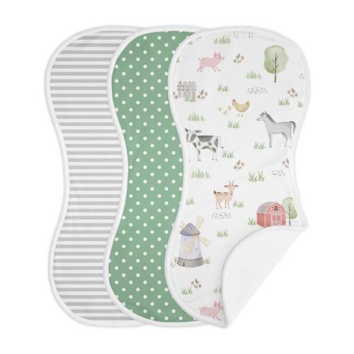 Sweet Jojo Designs Gender Neutral Baby Burp Cloths Farm Animals 3pc