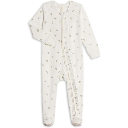 Colored Organics Baby Zip-Up Footed Sleeper with 2-Way Zipper - Newborn Organic Cotton Pajamas