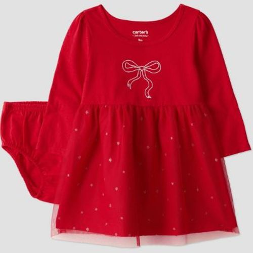 Carter's Just One You® Baby Girls' Christmas Shimmer Bow Tutu Dress - Red